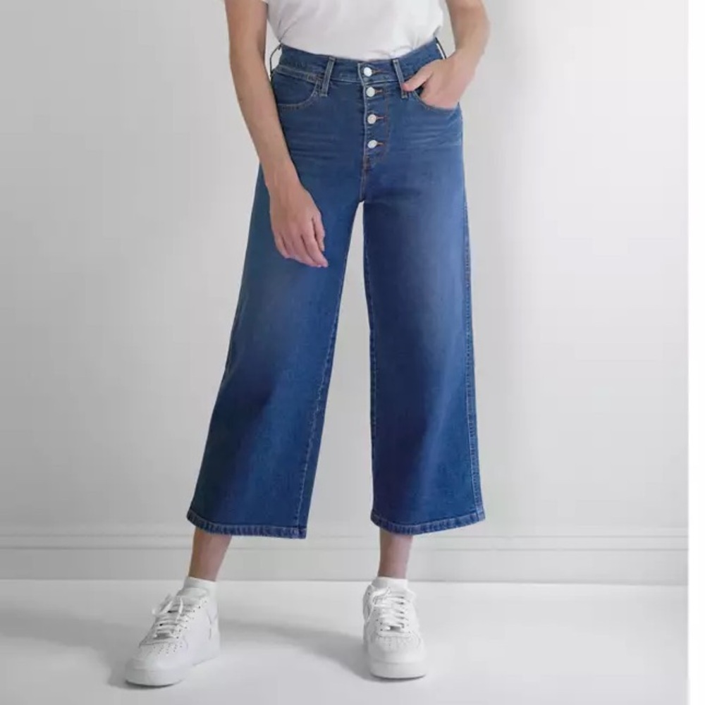 High-Waisted Blue Denim Jeans